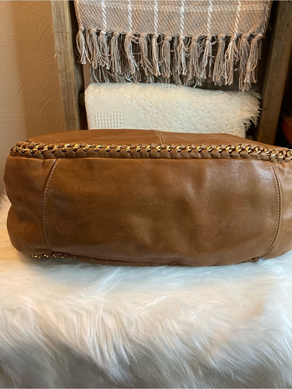 Vintage Tory Burch Tan Hobo with Chain Detail - Picture 5 of 8